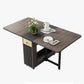 Foldable Woode Table in Grey Medieval Modern Rectangle Table with Storage Trestle Base 63"L x 31.5"W x 29.5"H Without Chairs Clearhalo ' dining_table' 'Dining Tables & Seating' 'Dining Tables' 'furn' 'furn_dining_table' 'Furniture' 'furniture_dining_table' 'Kitchen & Dining Furniture' 'kitchen&dining_furn' 'kitchen' 'kitchen_dining_table' 4092853