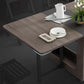 Foldable Woode Table in Grey Medieval Modern Rectangle Table with Storage Trestle Base Clearhalo ' dining_table' 'Dining Tables & Seating' 'Dining Tables' 'furn' 'furn_dining_table' 'Furniture' 'furniture_dining_table' 'Kitchen & Dining Furniture' 'kitchen&dining_furn' 'kitchen' 'kitchen_dining_table' 4092854