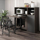 Foldable Woode Table in Grey Medieval Modern Rectangle Table with Storage Trestle Base Clearhalo ' dining_table' 'Dining Tables & Seating' 'Dining Tables' 'furn' 'furn_dining_table' 'Furniture' 'furniture_dining_table' 'Kitchen & Dining Furniture' 'kitchen&dining_furn' 'kitchen' 'kitchen_dining_table' 4092857