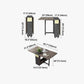 Foldable Woode Table in Grey Medieval Modern Rectangle Table with Storage Trestle Base Clearhalo ' dining_table' 'Dining Tables & Seating' 'Dining Tables' 'furn' 'furn_dining_table' 'Furniture' 'furniture_dining_table' 'Kitchen & Dining Furniture' 'kitchen&dining_furn' 'kitchen' 'kitchen_dining_table' 4092859