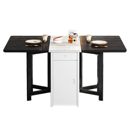 Mid-Century Modern Dining Room Table Rubberwood Solid Wood Table with 4 Legs Black White Without Chairs Clearhalo ' dining_table' 'Dining Tables & Seating' 'Dining Tables' 'furn' 'furn_dining_table' 'Furniture' 'furniture_dining_table' 'Kitchen & Dining Furniture' 'kitchen&dining_furn' 'kitchen' 'kitchen_dining_table' 4092864