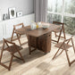 Mid-Century Modern Dining Table 51.18" Rectangle Solid Wood Drop-Leaf Dining Table Clearhalo ' dining_table' 'Dining Tables & Seating' 'Dining Tables' 'furn' 'furn_dining_table' 'Furniture' 'furniture_dining_table' 'Kitchen & Dining Furniture' 'kitchen&dining_furn' 'kitchen' 'kitchen_dining_table' 4092880