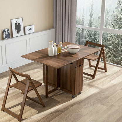 Mid-Century Modern Dining Table 51.18" Rectangle Solid Wood Drop-Leaf Dining Table Brown Without Chairs Clearhalo ' dining_table' 'Dining Tables & Seating' 'Dining Tables' 'furn' 'furn_dining_table' 'Furniture' 'furniture_dining_table' 'Kitchen & Dining Furniture' 'kitchen&dining_furn' 'kitchen' 'kitchen_dining_table' 4092882