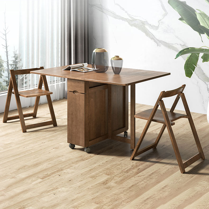 Mid-Century Modern Dining Table 51.18" Rectangle Solid Wood Drop-Leaf Dining Table Clearhalo ' dining_table' 'Dining Tables & Seating' 'Dining Tables' 'furn' 'furn_dining_table' 'Furniture' 'furniture_dining_table' 'Kitchen & Dining Furniture' 'kitchen&dining_furn' 'kitchen' 'kitchen_dining_table' 4092887