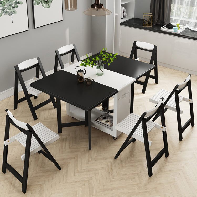 Mid-Century Modern Dining Table Rectangle Rubberwood Drop-Leaf Dining Table for Home Use Clearhalo ' dining_table' 'Dining Tables & Seating' 'Dining Tables' 'furn' 'furn_dining_table' 'Furniture' 'furniture_dining_table' 'Kitchen & Dining Furniture' 'kitchen&dining_furn' 'kitchen' 'kitchen_dining_table' 4092890