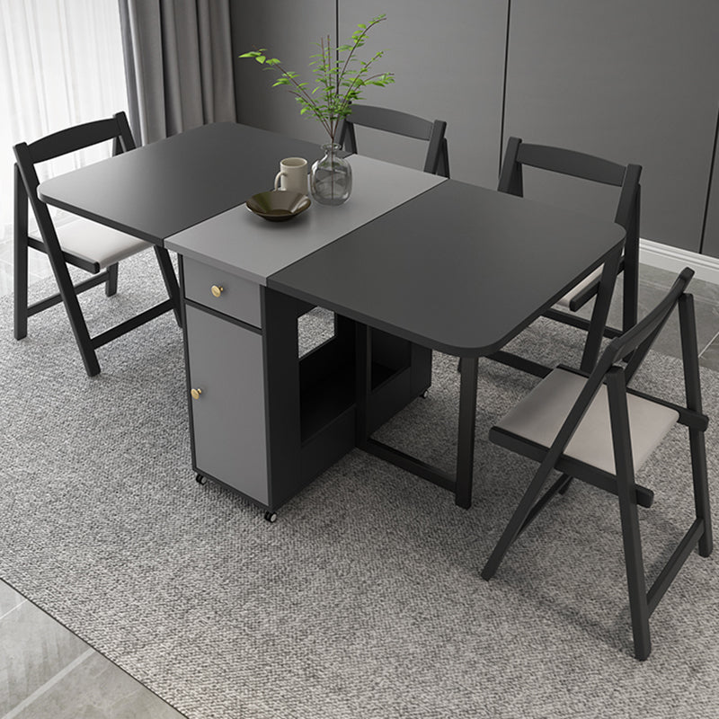 Rectangle Mid-Century Modern Dining Table Drop-Leaf Table with Ash Solid Wood Base,59"L x 29.1"H Clearhalo ' dining_table' 'Dining Tables & Seating' 'Dining Tables' 'furn' 'furn_dining_table' 'Furniture' 'furniture_dining_table' 'Kitchen & Dining Furniture' 'kitchen&dining_furn' 'kitchen' 'kitchen_dining_table' 4092899