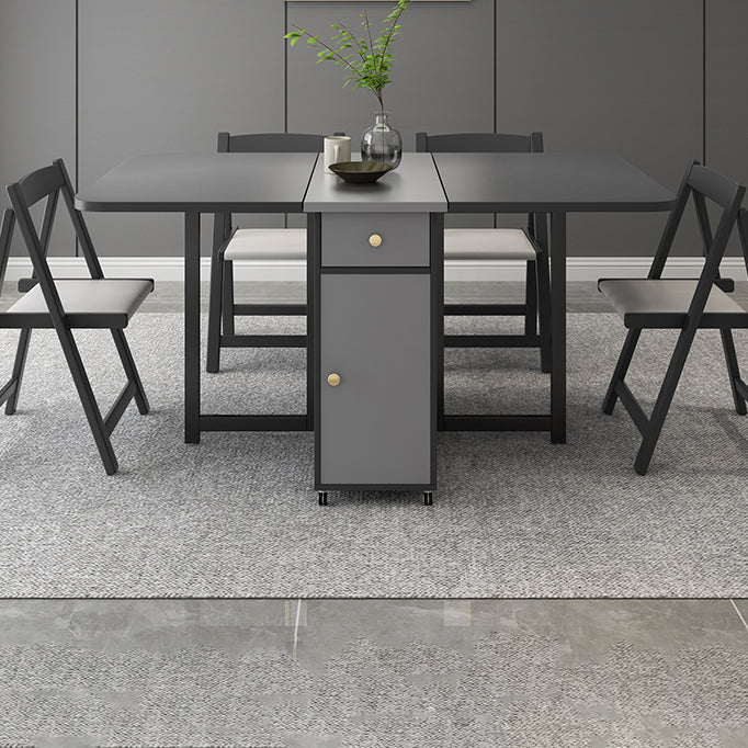 Rectangle Mid-Century Modern Dining Table Drop-Leaf Table with Ash Solid Wood Base,59"L x 29.1"H Clearhalo ' dining_table' 'Dining Tables & Seating' 'Dining Tables' 'furn' 'furn_dining_table' 'Furniture' 'furniture_dining_table' 'Kitchen & Dining Furniture' 'kitchen&dining_furn' 'kitchen' 'kitchen_dining_table' 4092900