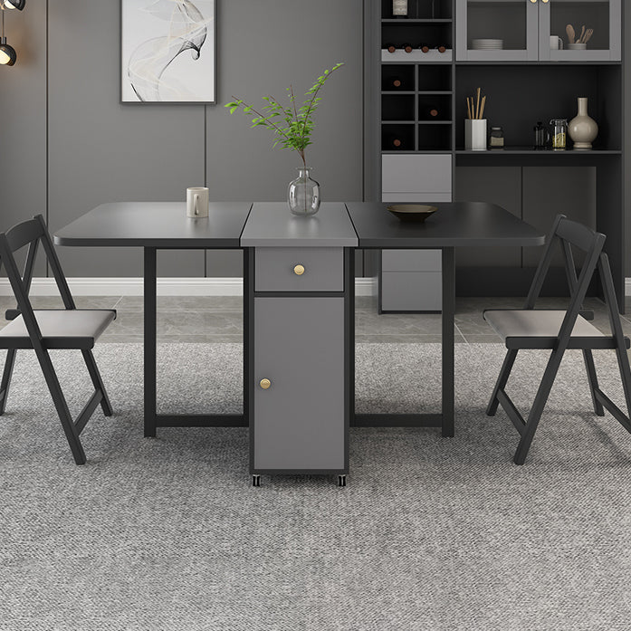 Rectangle Mid-Century Modern Dining Table Drop-Leaf Table with Ash Solid Wood Base,59"L x 29.1"H Clearhalo ' dining_table' 'Dining Tables & Seating' 'Dining Tables' 'furn' 'furn_dining_table' 'Furniture' 'furniture_dining_table' 'Kitchen & Dining Furniture' 'kitchen&dining_furn' 'kitchen' 'kitchen_dining_table' 4092901