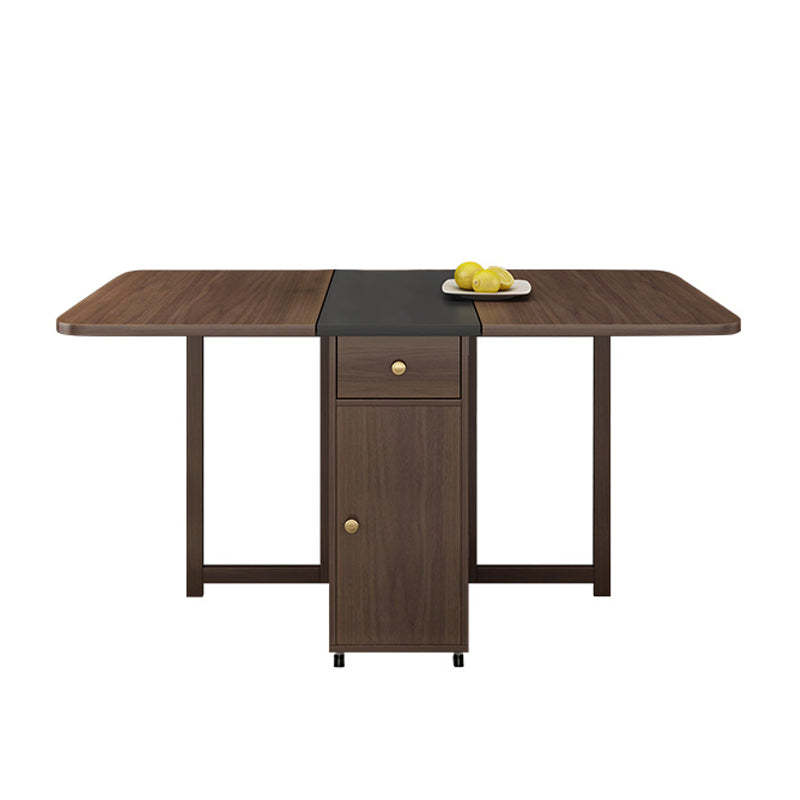 Rectangle Mid-Century Modern Dining Table Drop-Leaf Table with Ash Solid Wood Base,59"L x 29.1"H Espresso Wood Without Chairs Clearhalo ' dining_table' 'Dining Tables & Seating' 'Dining Tables' 'furn' 'furn_dining_table' 'Furniture' 'furniture_dining_table' 'Kitchen & Dining Furniture' 'kitchen&dining_furn' 'kitchen' 'kitchen_dining_table' 4092903