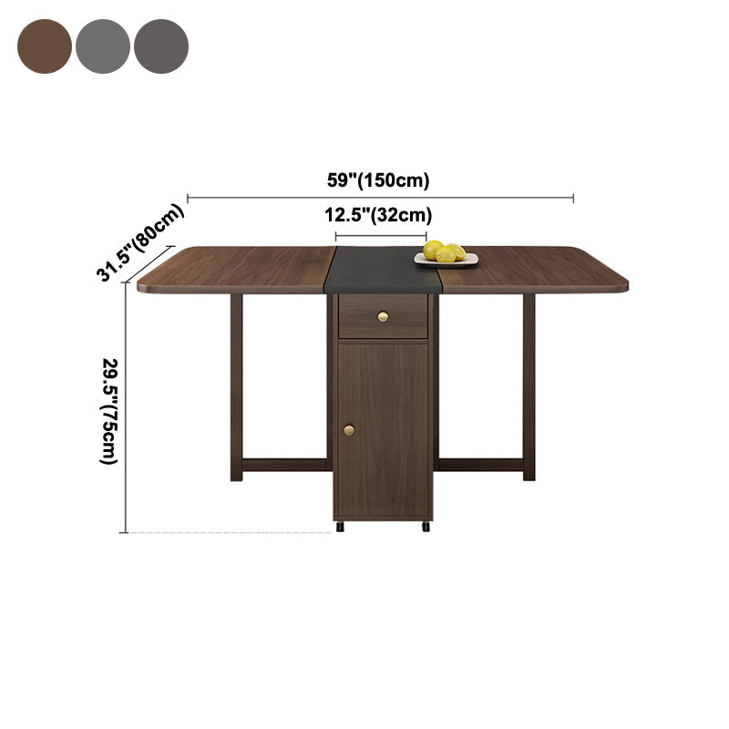 Rectangle Mid-Century Modern Dining Table Drop-Leaf Table with Ash Solid Wood Base,59"L x 29.1"H Clearhalo ' dining_table' 'Dining Tables & Seating' 'Dining Tables' 'furn' 'furn_dining_table' 'Furniture' 'furniture_dining_table' 'Kitchen & Dining Furniture' 'kitchen&dining_furn' 'kitchen' 'kitchen_dining_table' 4092910