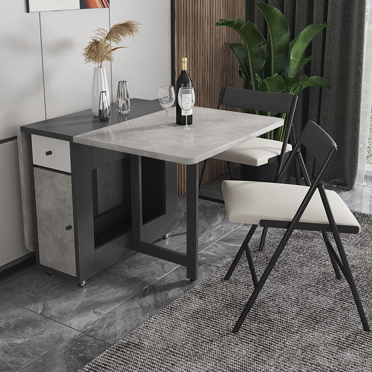 Contemporary Style Folding Dining Table Rectangle Table for Home Clearhalo ' dining_table' 'Dining Tables & Seating' 'Dining Tables' 'furn' 'furn_dining_table' 'Furniture' 'furniture_dining_table' 'Kitchen & Dining Furniture' 'kitchen&dining_furn' 'kitchen' 'kitchen_dining_table' 4092925