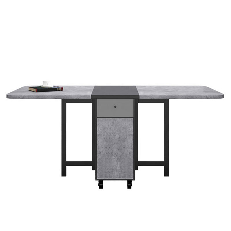 Contemporary Style Folding Dining Table Rectangle Table for Home 63"L x 31.5"W x 29.5"H Without Chairs Clearhalo ' dining_table' 'Dining Tables & Seating' 'Dining Tables' 'furn' 'furn_dining_table' 'Furniture' 'furniture_dining_table' 'Kitchen & Dining Furniture' 'kitchen&dining_furn' 'kitchen' 'kitchen_dining_table' 4092929