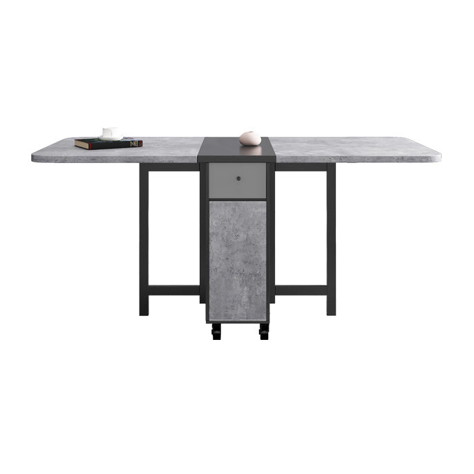 Contemporary Style Folding Dining Table Rectangle Table for Home 59.1"L x 31.5"W x 29.5"H Without Chairs Clearhalo ' dining_table' 'Dining Tables & Seating' 'Dining Tables' 'furn' 'furn_dining_table' 'Furniture' 'furniture_dining_table' 'Kitchen & Dining Furniture' 'kitchen&dining_furn' 'kitchen' 'kitchen_dining_table' 4092930