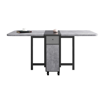Contemporary Style Folding Dining Table Rectangle Table for Home 59.1"L x 31.5"W x 29.5"H Without Chairs Clearhalo ' dining_table' 'Dining Tables & Seating' 'Dining Tables' 'furn' 'furn_dining_table' 'Furniture' 'furniture_dining_table' 'Kitchen & Dining Furniture' 'kitchen&dining_furn' 'kitchen' 'kitchen_dining_table' 4092930