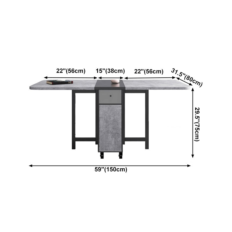 Contemporary Style Folding Dining Table Rectangle Table for Home Clearhalo ' dining_table' 'Dining Tables & Seating' 'Dining Tables' 'furn' 'furn_dining_table' 'Furniture' 'furniture_dining_table' 'Kitchen & Dining Furniture' 'kitchen&dining_furn' 'kitchen' 'kitchen_dining_table' 4092936
