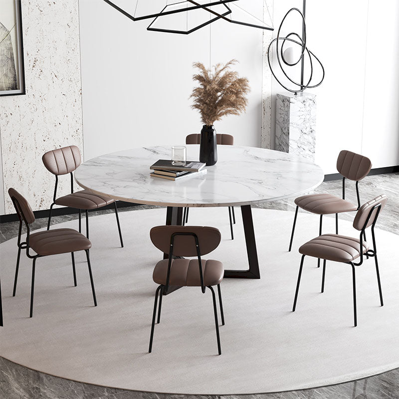 Minimalist Style Upholstered Armless Dining Chairs Open Back Dining Side Chairs Clearhalo ' kitchen&dining_furn' 'Dining Chairs' 'Dining Tables & Seating' 'dining_chair' 'furn' 'furn_dining_chair' 'Furniture' 'furniture_dining_chair' 'Kitchen & Dining Furniture' 'kitchen' 4096123