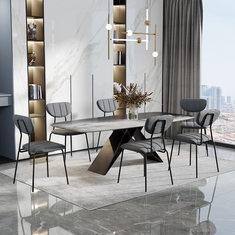 Minimalist Style Upholstered Armless Dining Chairs Open Back Dining Side Chairs Clearhalo ' kitchen&dining_furn' 'Dining Chairs' 'Dining Tables & Seating' 'dining_chair' 'furn' 'furn_dining_chair' 'Furniture' 'furniture_dining_chair' 'Kitchen & Dining Furniture' 'kitchen' 4096127
