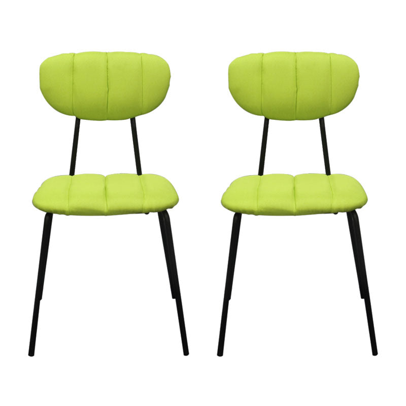 Minimalist Style Upholstered Armless Dining Chairs Open Back Dining Side Chairs Light Green 2 Piece Set Clearhalo ' kitchen&dining_furn' 'Dining Chairs' 'Dining Tables & Seating' 'dining_chair' 'furn' 'furn_dining_chair' 'Furniture' 'furniture_dining_chair' 'Kitchen & Dining Furniture' 'kitchen' 4096132