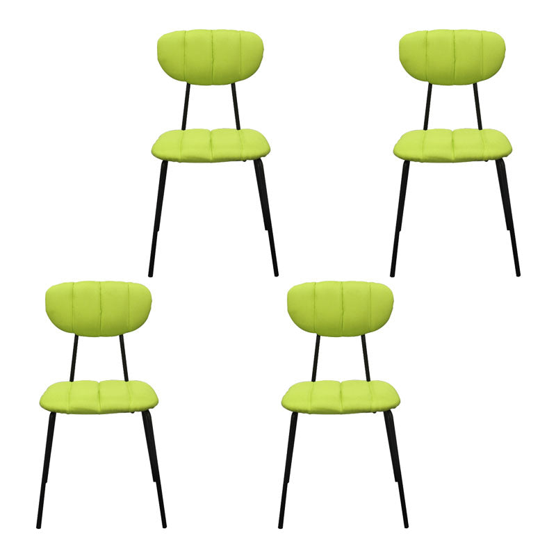 Minimalist Style Upholstered Armless Dining Chairs Open Back Dining Side Chairs Light Green 4 Piece Set Clearhalo ' kitchen&dining_furn' 'Dining Chairs' 'Dining Tables & Seating' 'dining_chair' 'furn' 'furn_dining_chair' 'Furniture' 'furniture_dining_chair' 'Kitchen & Dining Furniture' 'kitchen' 4096134