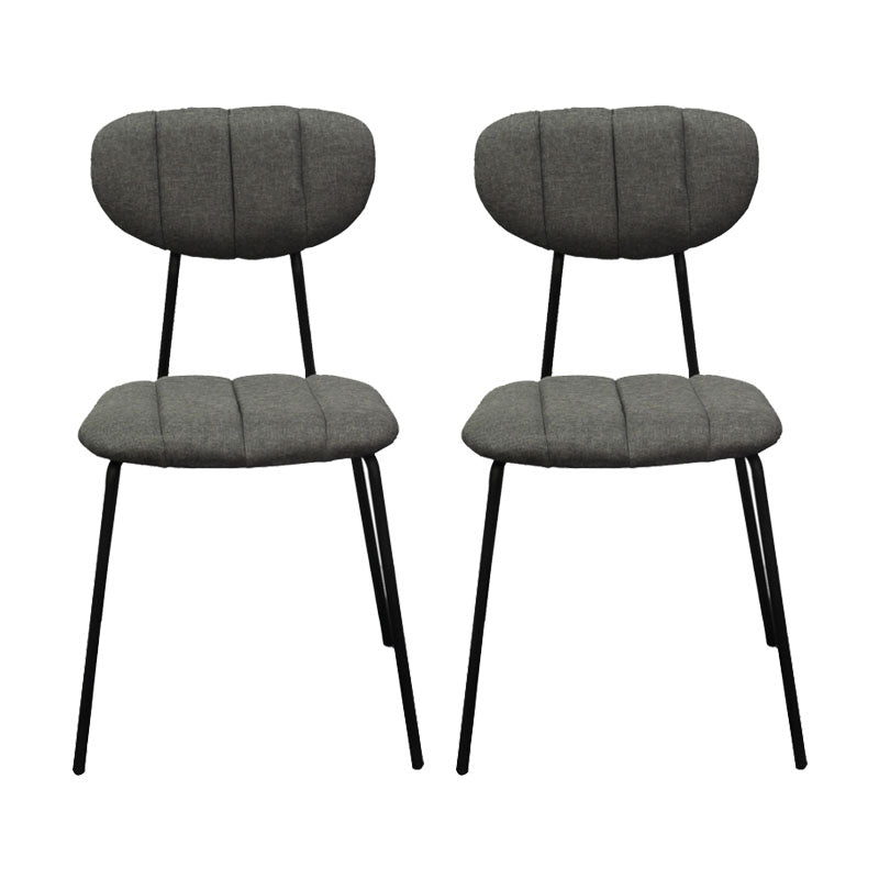 Minimalist Style Upholstered Armless Dining Chairs Open Back Dining Side Chairs Silver Gray 2 Piece Set Clearhalo ' kitchen&dining_furn' 'Dining Chairs' 'Dining Tables & Seating' 'dining_chair' 'furn' 'furn_dining_chair' 'Furniture' 'furniture_dining_chair' 'Kitchen & Dining Furniture' 'kitchen' 4096143