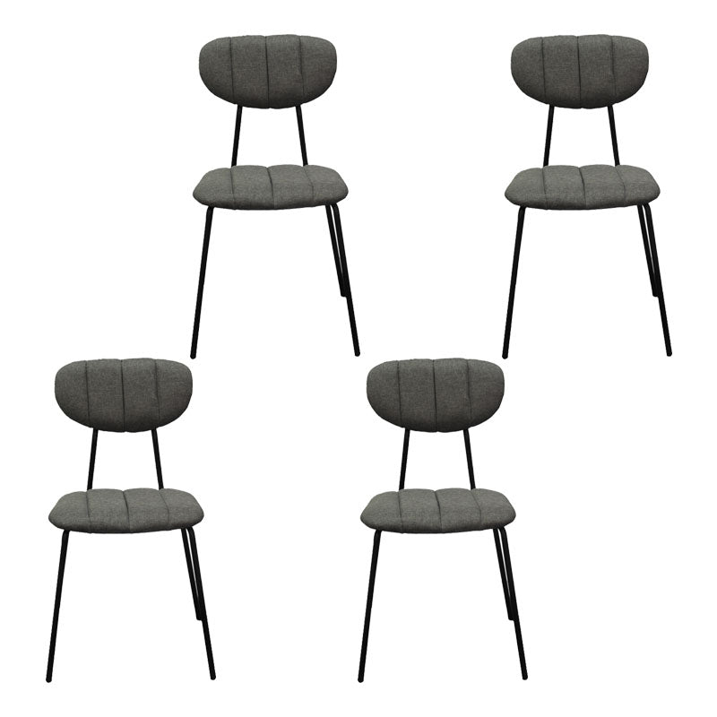 Minimalist Style Upholstered Armless Dining Chairs Open Back Dining Side Chairs Silver Gray 4 Piece Set Clearhalo ' kitchen&dining_furn' 'Dining Chairs' 'Dining Tables & Seating' 'dining_chair' 'furn' 'furn_dining_chair' 'Furniture' 'furniture_dining_chair' 'Kitchen & Dining Furniture' 'kitchen' 4096144