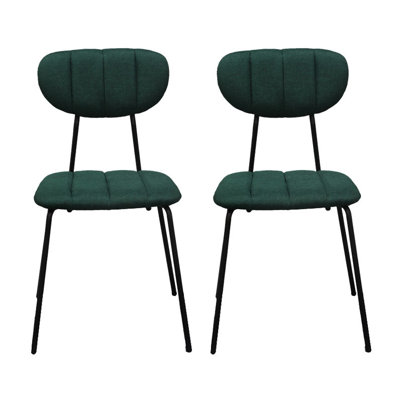 Minimalist Style Upholstered Armless Dining Chairs Open Back Dining Side Chairs Dark Green 2 Piece Set Clearhalo ' kitchen&dining_furn' 'Dining Chairs' 'Dining Tables & Seating' 'dining_chair' 'furn' 'furn_dining_chair' 'Furniture' 'furniture_dining_chair' 'Kitchen & Dining Furniture' 'kitchen' 4096152