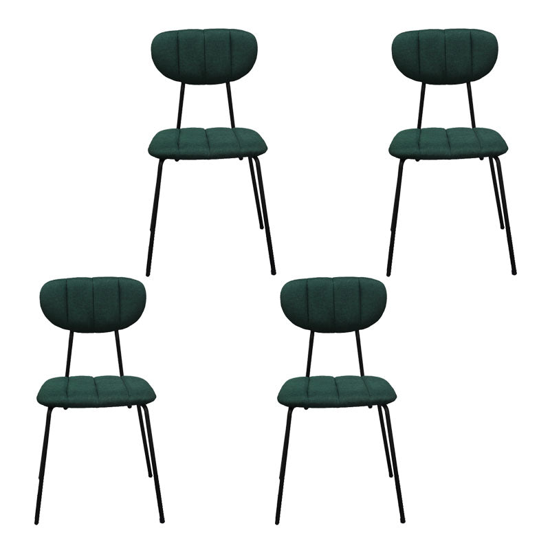 Minimalist Style Upholstered Armless Dining Chairs Open Back Dining Side Chairs Dark Green 4 Piece Set Clearhalo ' kitchen&dining_furn' 'Dining Chairs' 'Dining Tables & Seating' 'dining_chair' 'furn' 'furn_dining_chair' 'Furniture' 'furniture_dining_chair' 'Kitchen & Dining Furniture' 'kitchen' 4096153