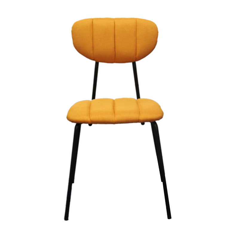 Minimalist Style Upholstered Armless Dining Chairs Open Back Dining Side Chairs Orange 1 Piece Clearhalo ' kitchen&dining_furn' 'Dining Chairs' 'Dining Tables & Seating' 'dining_chair' 'furn' 'furn_dining_chair' 'Furniture' 'furniture_dining_chair' 'Kitchen & Dining Furniture' 'kitchen' 4096154