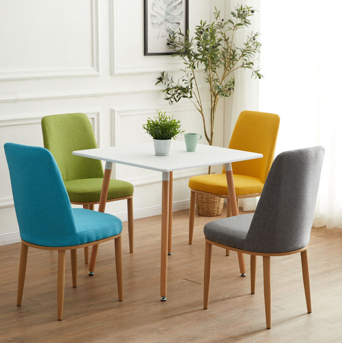 Modern Indoor-Outdoor Dining Chair Metal Armless Cushioned Solid Back Chair Clearhalo ' kitchen&dining_furn' 'Dining Chairs' 'Dining Tables & Seating' 'dining_chair' 'furn' 'furn_dining_chair' 'Furniture' 'furniture_dining_chair' 'Kitchen & Dining Furniture' 'kitchen' 4096158