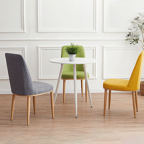 Modern Indoor-Outdoor Dining Chair Metal Armless Cushioned Solid Back Chair Clearhalo ' kitchen&dining_furn' 'Dining Chairs' 'Dining Tables & Seating' 'dining_chair' 'furn' 'furn_dining_chair' 'Furniture' 'furniture_dining_chair' 'Kitchen & Dining Furniture' 'kitchen' 4096160