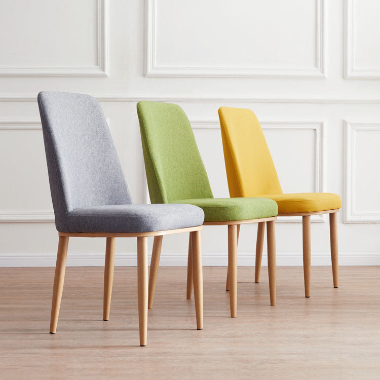 Modern Indoor-Outdoor Dining Chair Metal Armless Cushioned Solid Back Chair Clearhalo ' kitchen&dining_furn' 'Dining Chairs' 'Dining Tables & Seating' 'dining_chair' 'furn' 'furn_dining_chair' 'Furniture' 'furniture_dining_chair' 'Kitchen & Dining Furniture' 'kitchen' 4096162