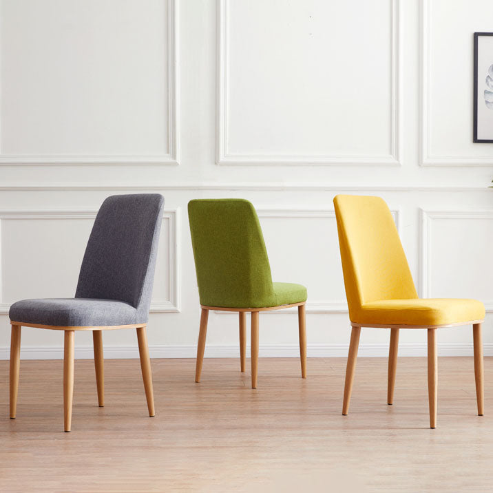 Modern Indoor-Outdoor Dining Chair Metal Armless Cushioned Solid Back Chair Clearhalo ' kitchen&dining_furn' 'Dining Chairs' 'Dining Tables & Seating' 'dining_chair' 'furn' 'furn_dining_chair' 'Furniture' 'furniture_dining_chair' 'Kitchen & Dining Furniture' 'kitchen' 4096165