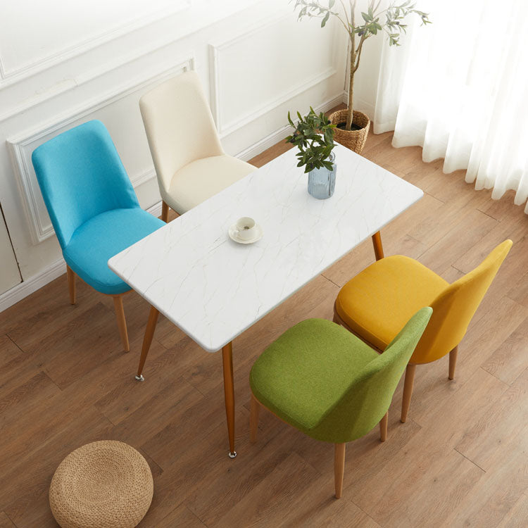 Modern Indoor-Outdoor Dining Chair Metal Armless Cushioned Solid Back Chair Clearhalo ' kitchen&dining_furn' 'Dining Chairs' 'Dining Tables & Seating' 'dining_chair' 'furn' 'furn_dining_chair' 'Furniture' 'furniture_dining_chair' 'Kitchen & Dining Furniture' 'kitchen' 4096177