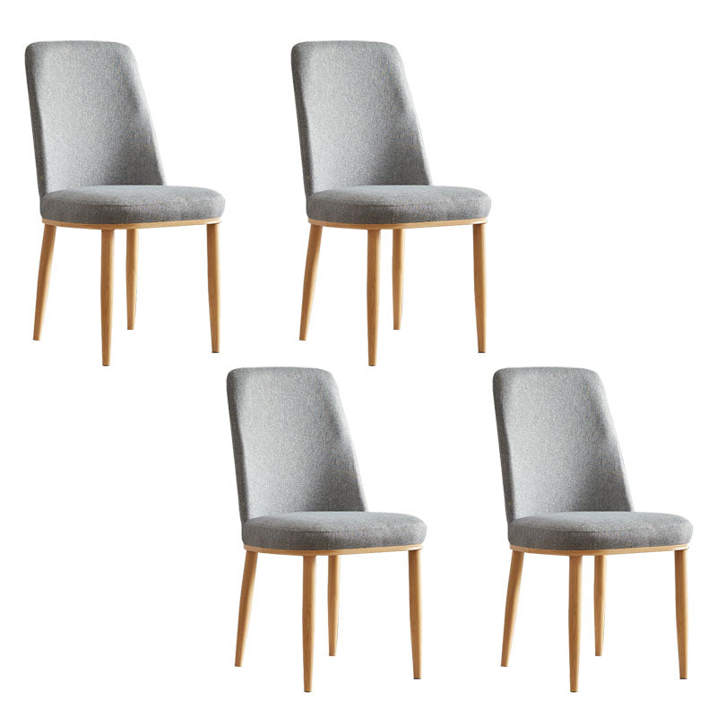 Modern Indoor-Outdoor Dining Chair Metal Armless Cushioned Solid Back Chair Grey 4 Piece Set Natural Wood Clearhalo ' kitchen&dining_furn' 'Dining Chairs' 'Dining Tables & Seating' 'dining_chair' 'furn' 'furn_dining_chair' 'Furniture' 'furniture_dining_chair' 'Kitchen & Dining Furniture' 'kitchen' 4096180