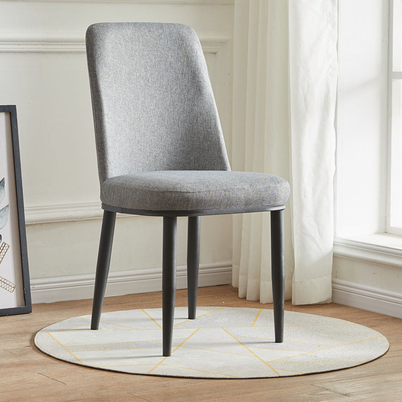 Modern Indoor-Outdoor Dining Chair Metal Armless Cushioned Solid Back Chair Grey 1 Piece Black Clearhalo ' kitchen&dining_furn' 'Dining Chairs' 'Dining Tables & Seating' 'dining_chair' 'furn' 'furn_dining_chair' 'Furniture' 'furniture_dining_chair' 'Kitchen & Dining Furniture' 'kitchen' 4096182