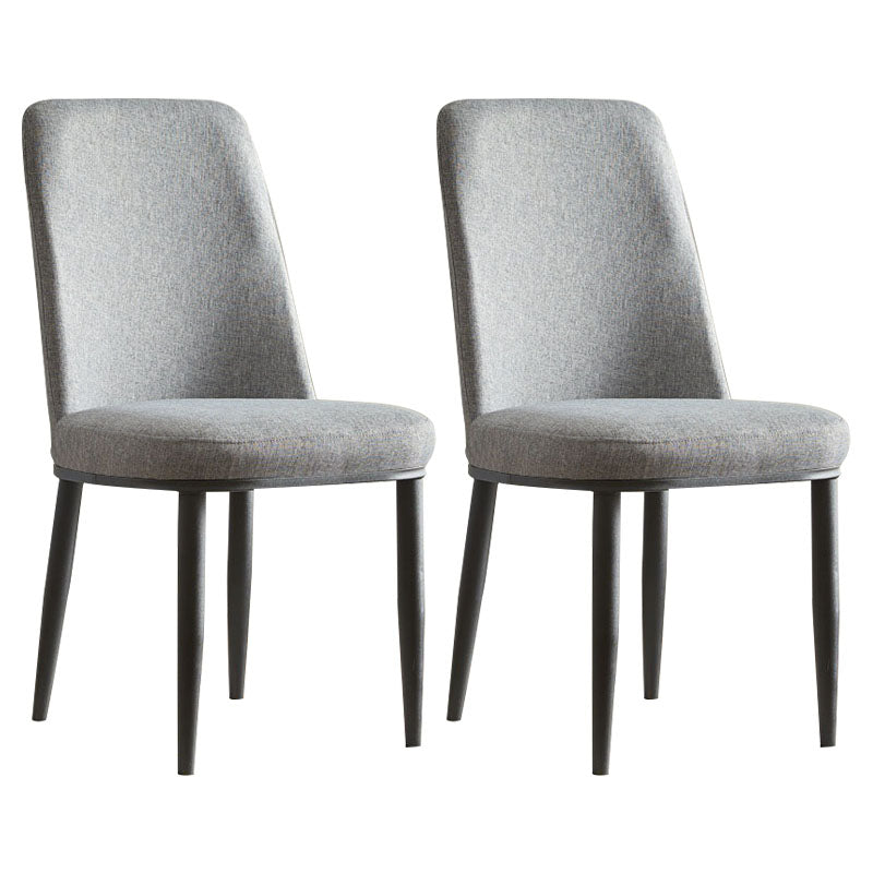 Modern Indoor-Outdoor Dining Chair Metal Armless Cushioned Solid Back Chair Grey 2 Piece Set Black Clearhalo ' kitchen&dining_furn' 'Dining Chairs' 'Dining Tables & Seating' 'dining_chair' 'furn' 'furn_dining_chair' 'Furniture' 'furniture_dining_chair' 'Kitchen & Dining Furniture' 'kitchen' 4096184