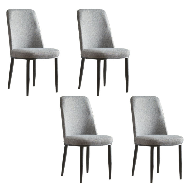 Modern Indoor-Outdoor Dining Chair Metal Armless Cushioned Solid Back Chair Grey 4 Piece Set Black Clearhalo ' kitchen&dining_furn' 'Dining Chairs' 'Dining Tables & Seating' 'dining_chair' 'furn' 'furn_dining_chair' 'Furniture' 'furniture_dining_chair' 'Kitchen & Dining Furniture' 'kitchen' 4096185