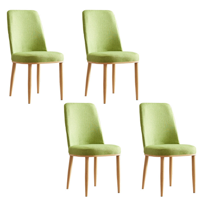 Modern Indoor-Outdoor Dining Chair Metal Armless Cushioned Solid Back Chair Green 4 Piece Set Natural Wood Clearhalo ' kitchen&dining_furn' 'Dining Chairs' 'Dining Tables & Seating' 'dining_chair' 'furn' 'furn_dining_chair' 'Furniture' 'furniture_dining_chair' 'Kitchen & Dining Furniture' 'kitchen' 4096188