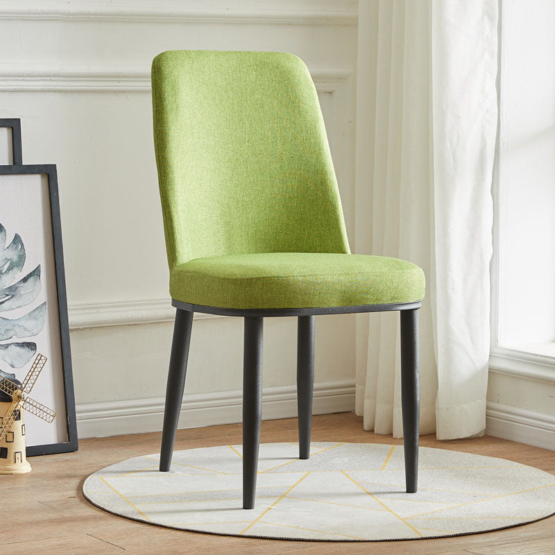 Modern Indoor-Outdoor Dining Chair Metal Armless Cushioned Solid Back Chair Green 1 Piece Black Clearhalo ' kitchen&dining_furn' 'Dining Chairs' 'Dining Tables & Seating' 'dining_chair' 'furn' 'furn_dining_chair' 'Furniture' 'furniture_dining_chair' 'Kitchen & Dining Furniture' 'kitchen' 4096192