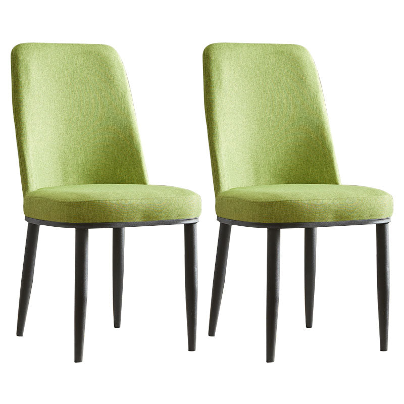 Modern Indoor-Outdoor Dining Chair Metal Armless Cushioned Solid Back Chair Green 2 Piece Set Black Clearhalo ' kitchen&dining_furn' 'Dining Chairs' 'Dining Tables & Seating' 'dining_chair' 'furn' 'furn_dining_chair' 'Furniture' 'furniture_dining_chair' 'Kitchen & Dining Furniture' 'kitchen' 4096193