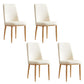 Modern Indoor-Outdoor Dining Chair Metal Armless Cushioned Solid Back Chair Off-White 4 Piece Set Natural Wood Clearhalo ' kitchen&dining_furn' 'Dining Chairs' 'Dining Tables & Seating' 'dining_chair' 'furn' 'furn_dining_chair' 'Furniture' 'furniture_dining_chair' 'Kitchen & Dining Furniture' 'kitchen' 4096197