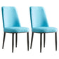 Modern Indoor-Outdoor Dining Chair Metal Armless Cushioned Solid Back Chair Blue 2 Piece Set Black Clearhalo ' kitchen&dining_furn' 'Dining Chairs' 'Dining Tables & Seating' 'dining_chair' 'furn' 'furn_dining_chair' 'Furniture' 'furniture_dining_chair' 'Kitchen & Dining Furniture' 'kitchen' 4096199