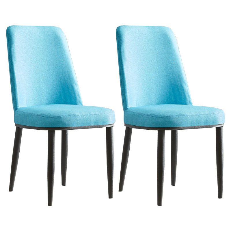 Modern Indoor-Outdoor Dining Chair Metal Armless Cushioned Solid Back Chair Blue 2 Piece Set Black Clearhalo ' kitchen&dining_furn' 'Dining Chairs' 'Dining Tables & Seating' 'dining_chair' 'furn' 'furn_dining_chair' 'Furniture' 'furniture_dining_chair' 'Kitchen & Dining Furniture' 'kitchen' 4096199