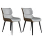 Contemporary Style Leather Dining Chairs Wingback Parsons Arm Chairs (Set of 2) Gray Coffee Clearhalo ' kitchen&dining_furn' 'Dining Chairs' 'Dining Tables & Seating' 'dining_chair' 'furn' 'furn_dining_chair' 'Furniture' 'furniture_dining_chair' 'Kitchen & Dining Furniture' 'kitchen' 4096210