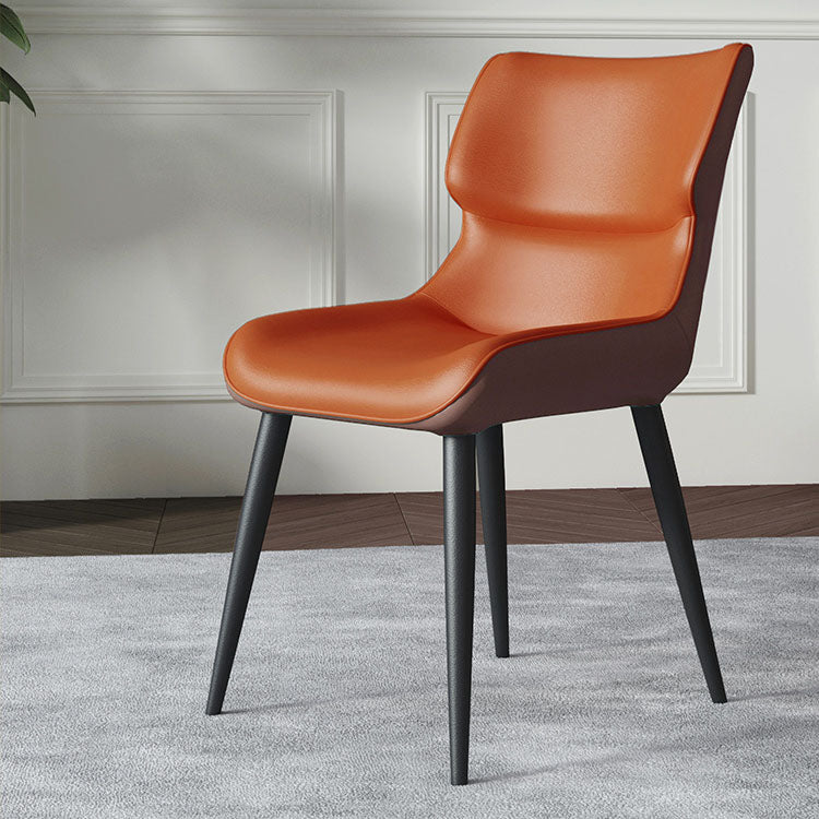 Contemporary Style Leather Dining Chairs Wingback Parsons Arm Chairs (Set of 2) Clearhalo ' kitchen&dining_furn' 'Dining Chairs' 'Dining Tables & Seating' 'dining_chair' 'furn' 'furn_dining_chair' 'Furniture' 'furniture_dining_chair' 'Kitchen & Dining Furniture' 'kitchen' 4096215