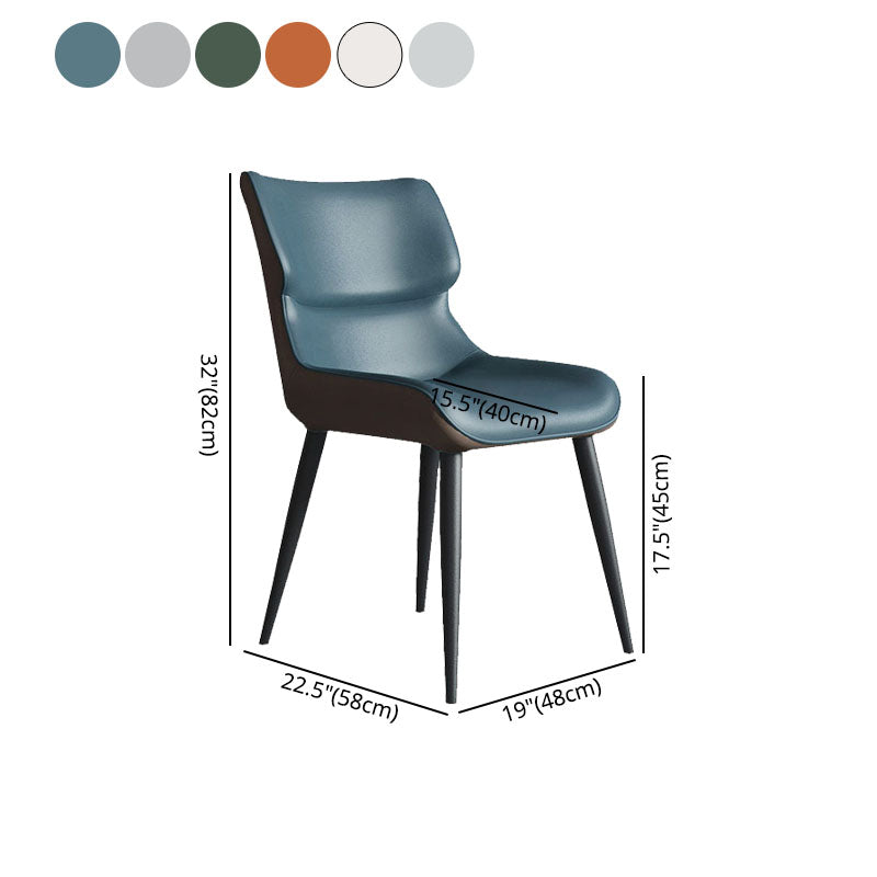 Contemporary Style Leather Dining Chairs Wingback Parsons Arm Chairs (Set of 2) Clearhalo ' kitchen&dining_furn' 'Dining Chairs' 'Dining Tables & Seating' 'dining_chair' 'furn' 'furn_dining_chair' 'Furniture' 'furniture_dining_chair' 'Kitchen & Dining Furniture' 'kitchen' 4096217