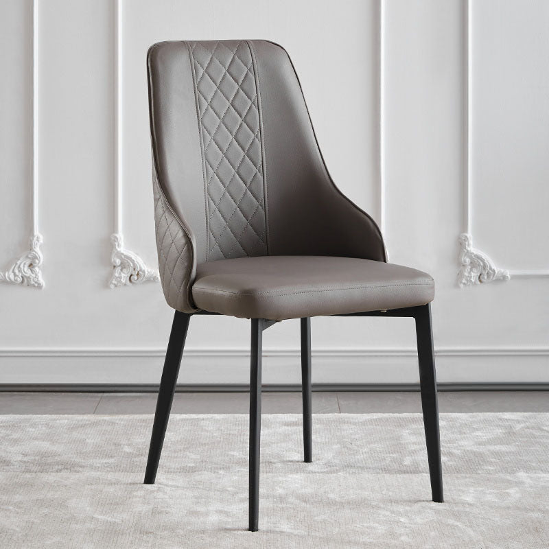 Contemporary Style Parsons Dining Side Chairs Upholstered Armless Dining Chairs Dark Gray 1 Piece Clearhalo ' kitchen&dining_furn' 'Dining Chairs' 'Dining Tables & Seating' 'dining_chair' 'furn' 'furn_dining_chair' 'Furniture' 'furniture_dining_chair' 'Kitchen & Dining Furniture' 'kitchen' 4096228