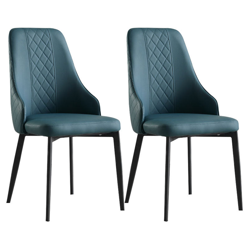 Contemporary Style Parsons Dining Side Chairs Upholstered Armless Dining Chairs Blue 2 Piece Set Clearhalo ' kitchen&dining_furn' 'Dining Chairs' 'Dining Tables & Seating' 'dining_chair' 'furn' 'furn_dining_chair' 'Furniture' 'furniture_dining_chair' 'Kitchen & Dining Furniture' 'kitchen' 4096236