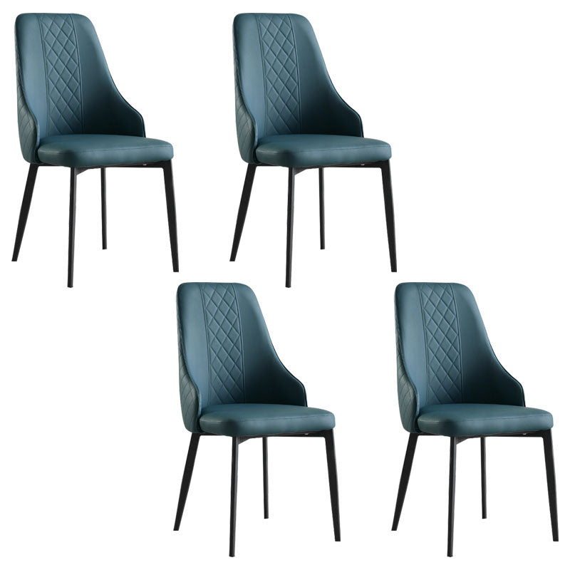 Contemporary Style Parsons Dining Side Chairs Upholstered Armless Dining Chairs Blue 4 Piece Set Clearhalo ' kitchen&dining_furn' 'Dining Chairs' 'Dining Tables & Seating' 'dining_chair' 'furn' 'furn_dining_chair' 'Furniture' 'furniture_dining_chair' 'Kitchen & Dining Furniture' 'kitchen' 4096238