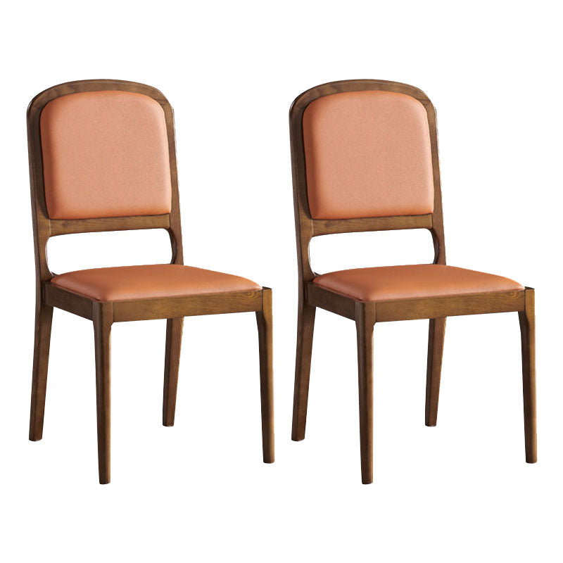 Contemporary Style Wood Dining Side Chairs Open Back Dining Side Chairs (Set of 2) Orange Clearhalo ' kitchen&dining_furn' 'Dining Chairs' 'Dining Tables & Seating' 'dining_chair' 'furn' 'furn_dining_chair' 'Furniture' 'furniture_dining_chair' 'Kitchen & Dining Furniture' 'kitchen' 4096241